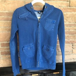 DC Zip Up Blue Hoodie